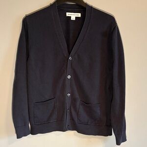 Amazon Essentials Men's Large Dark Navy Button-Front V-Neck Cardigan